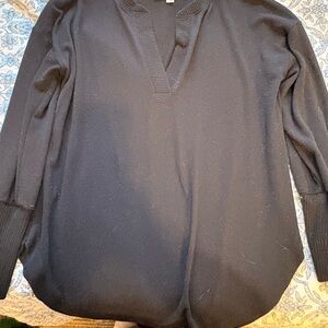 LOFT Elegant Black V-Neck Sweater